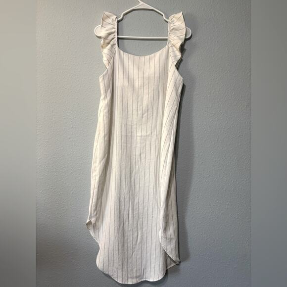 Hatch The Jenna Striped Maternity Dress White Pinstripe Button Front 2 6-8 M - Picture 5 of 8